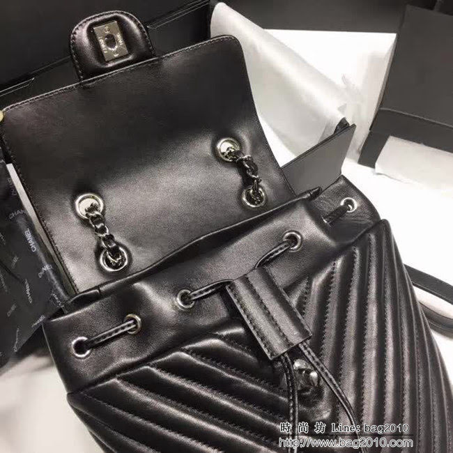 香奈兒CHANEL 原版複刻91122 V線背包Backpack 時尚雙肩包 DSC1329